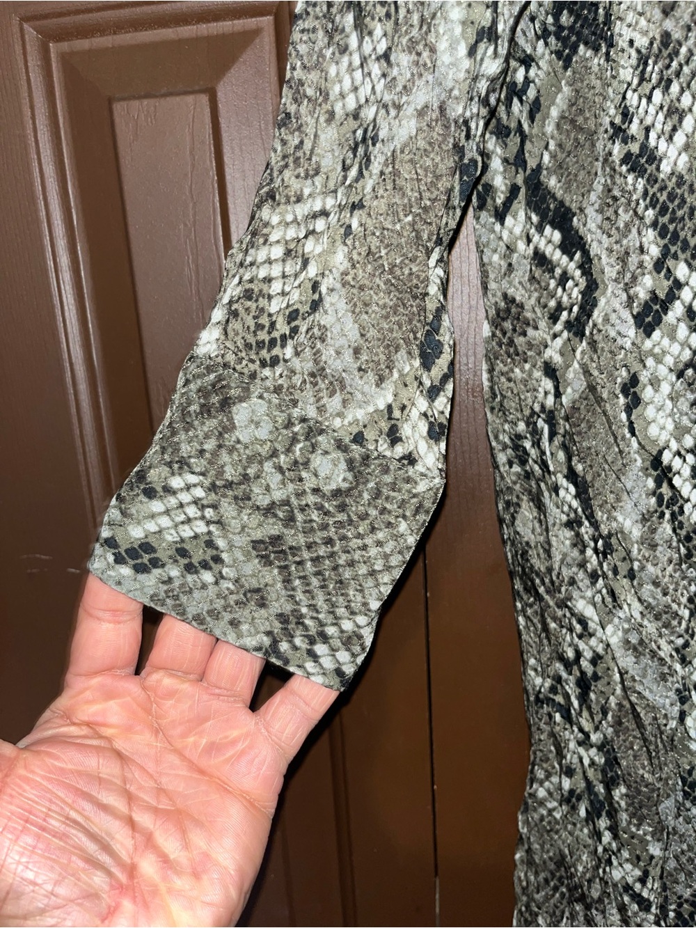 H&M Snake Print Midi Dress in Black and White - Picture 4 of 4